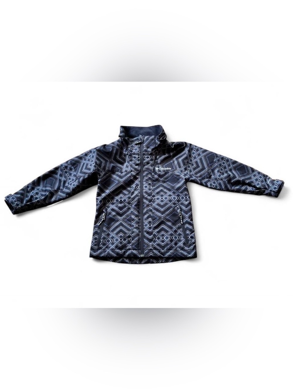 Columbia Kids Geometric Print Softshell Jacket - Black & Gray